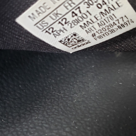 Mens Black and White Adidas Cloudfoam Slides - Picture 7 of 7